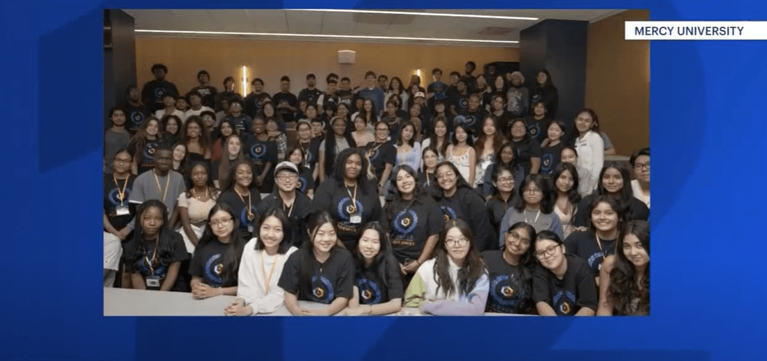 News 12 Westchester image of Mercy University NY students
