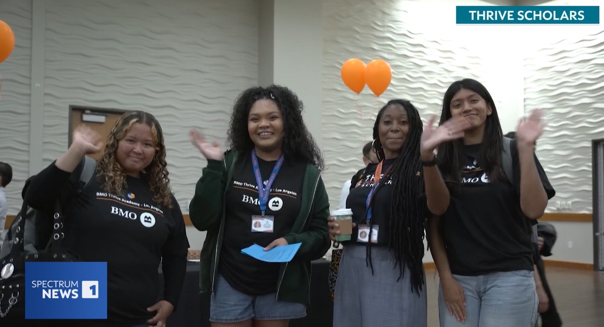 BMO Sponsored Thrive Scholar students waving